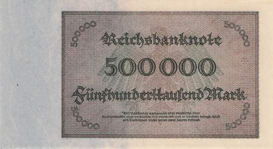 500000 Mark 1923 ro.87f W